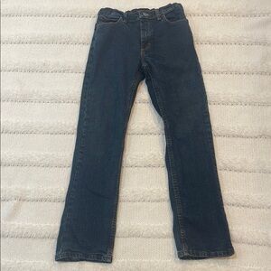 Wrangler dark wash Blue Jeans interior elastics adjustable waist boy, size 14